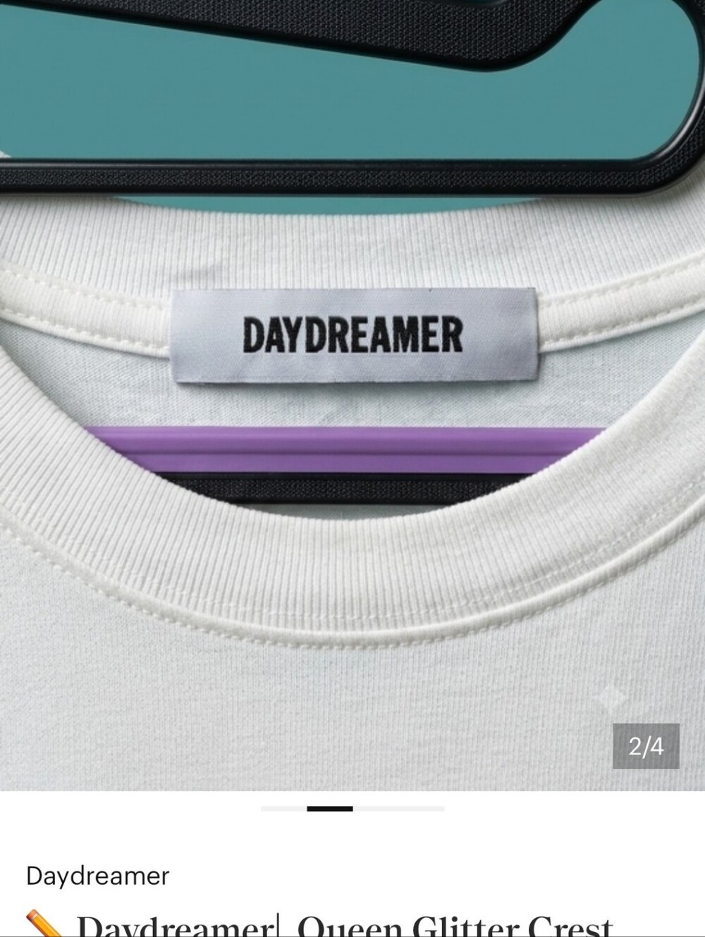 ✏️ Daydreamer| Queen Glitter Crest Merch Tee Vintage White Small - Picture 5 of 5